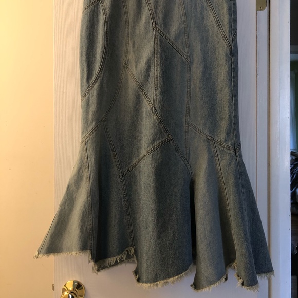 Free People Mermaid style Denim Skirt - Picture 2 of 4